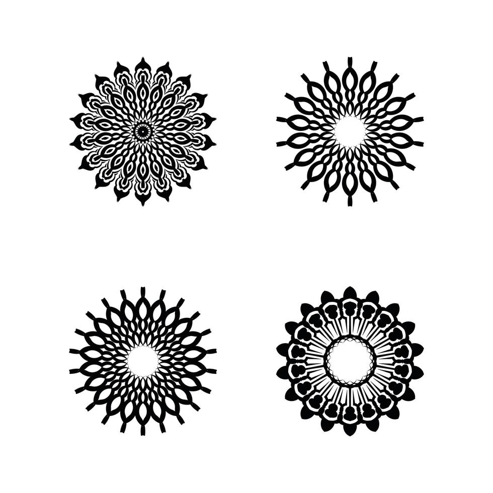 ensemble d'ornements de mandala isolés sur fond blanc. illustration de voile. vecteur