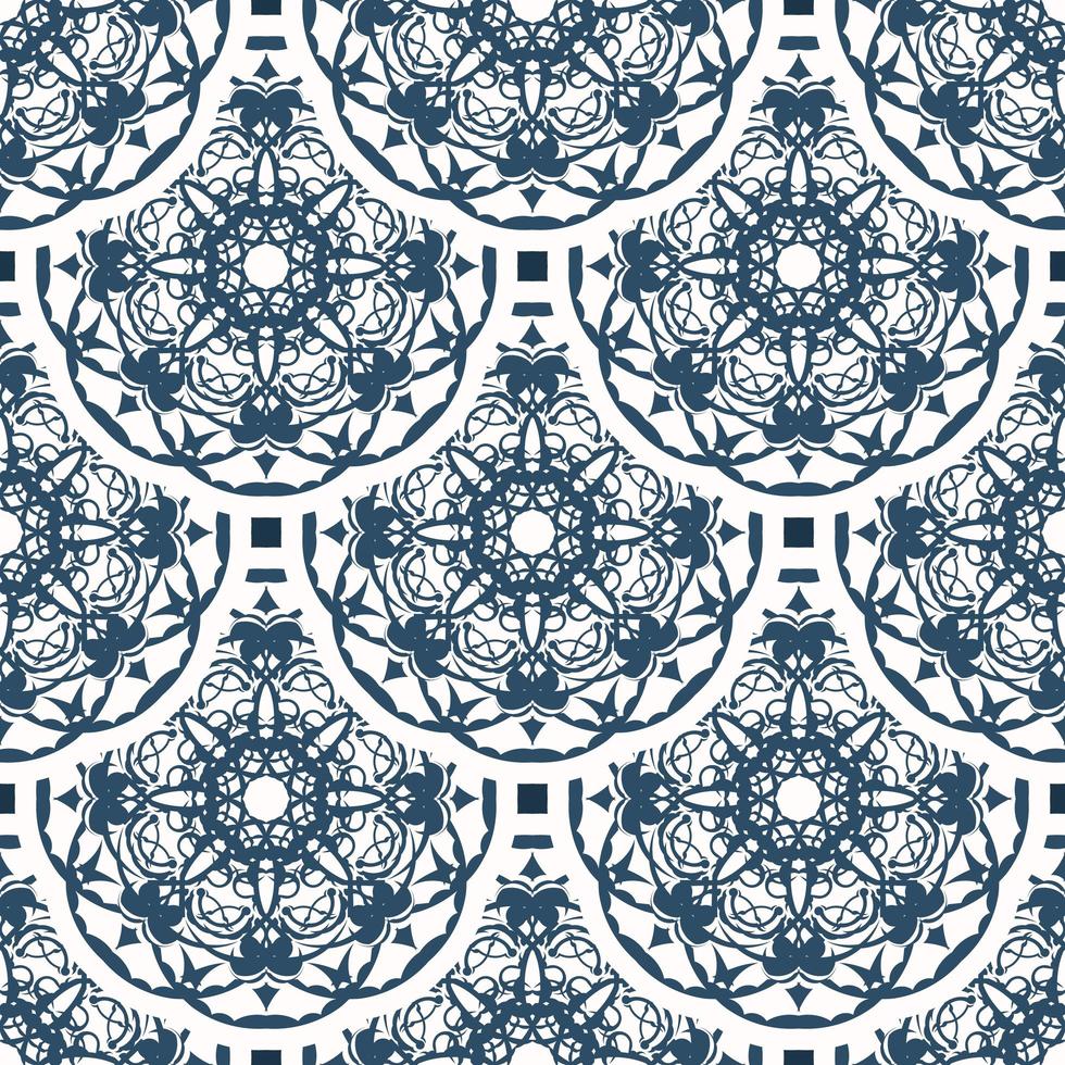 modèle sans couture luxueux avec des monogrammes. fond de couleur blanche et bleue. bon pour les cartes postales. illustration de voile. vecteur