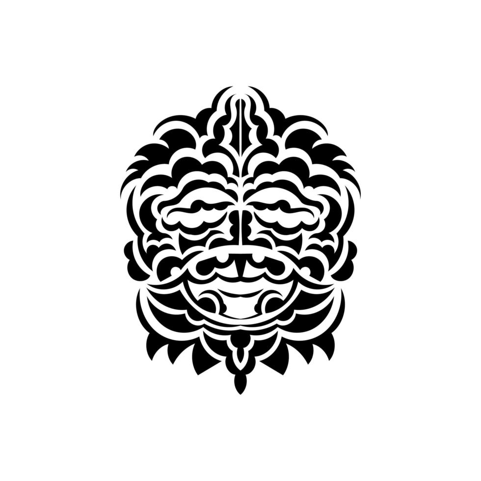 masque tribal. symbole totémique traditionnel. tatouage noir de style maori. isolé sur fond blanc. vecteur. vecteur