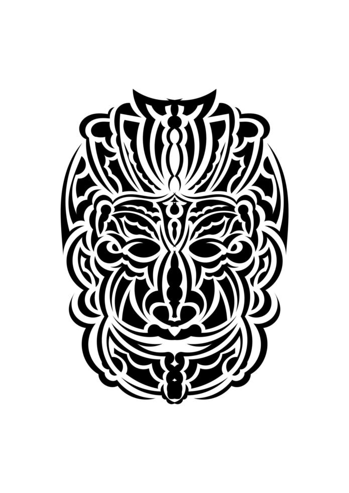 masque tribal. motifs ethniques monochromes. tatouage noir de style maori. isolé. vecteur. vecteur