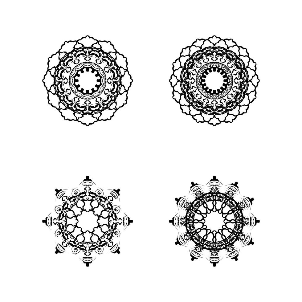 ensemble d'ornements de mandala isolés sur fond blanc. illustration de voile. vecteur