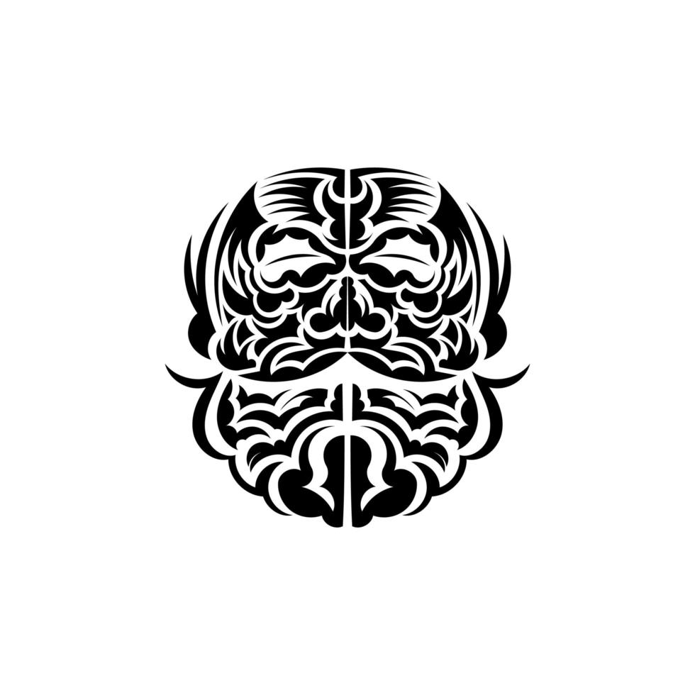masque maori. masques effrayants dans l'ornement local de la polynésie. isolé. croquis de tatouage. illustration vectorielle. vecteur