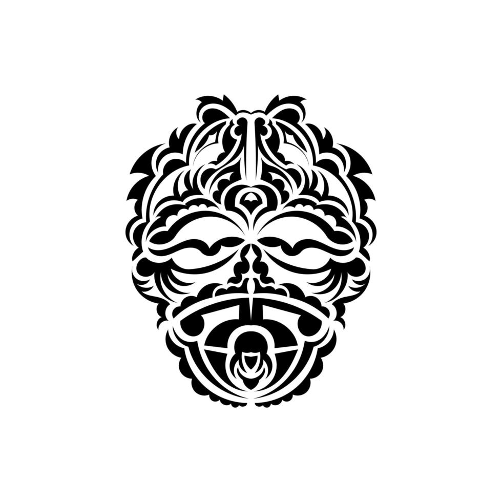 masque tribal. motifs ethniques monochromes. tatouage tribal noir. isolé. vecteur. vecteur
