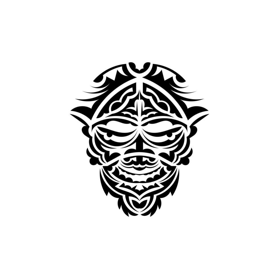 masque tribal. symbole totémique traditionnel. tatouage noir de style maori. isolé. illustration vectorielle. vecteur