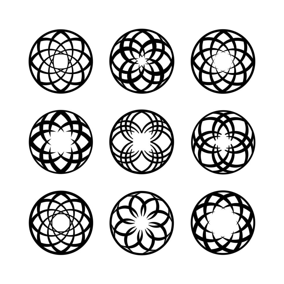 ensemble de vecteurs de forme ronde géométrique vecteur