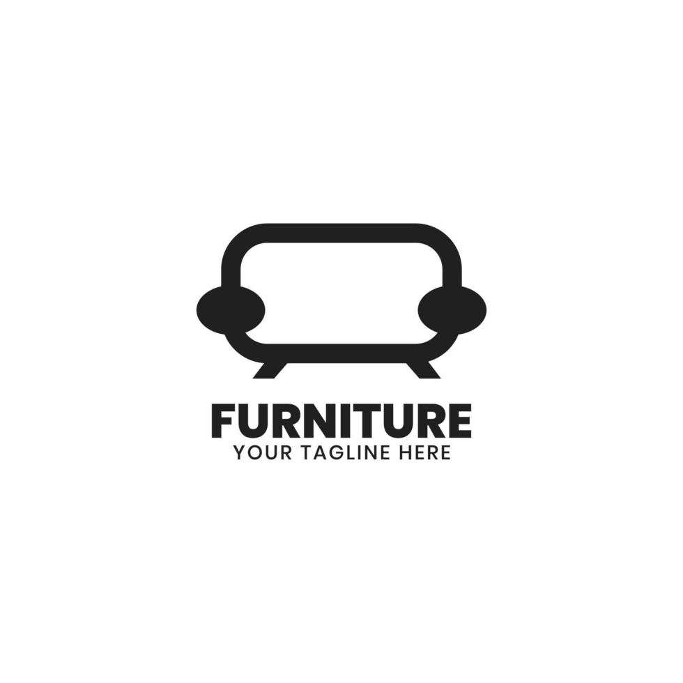 vecteur de conception de logo intérieur et mobilier moderne