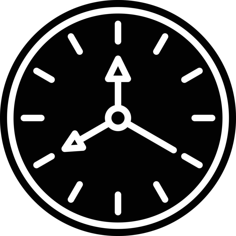 style d'icône d'horloge murale vecteur