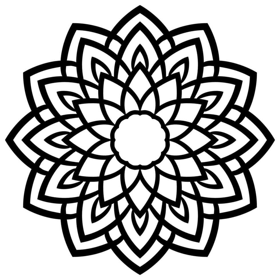 joli mandala. fleur doodle ronde ornementale isolée sur fond blanc. ornement décoratif géométrique dans un style oriental ethnique. vecteur