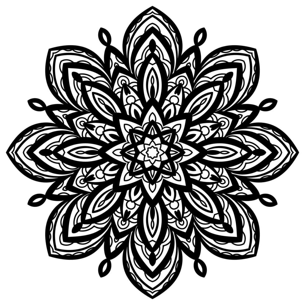 joli mandala. fleur doodle ronde ornementale isolée sur fond blanc. ornement décoratif géométrique dans un style oriental ethnique. vecteur