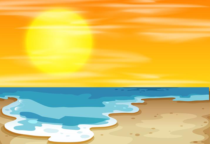 Coucher de soleil à la plage vecteur