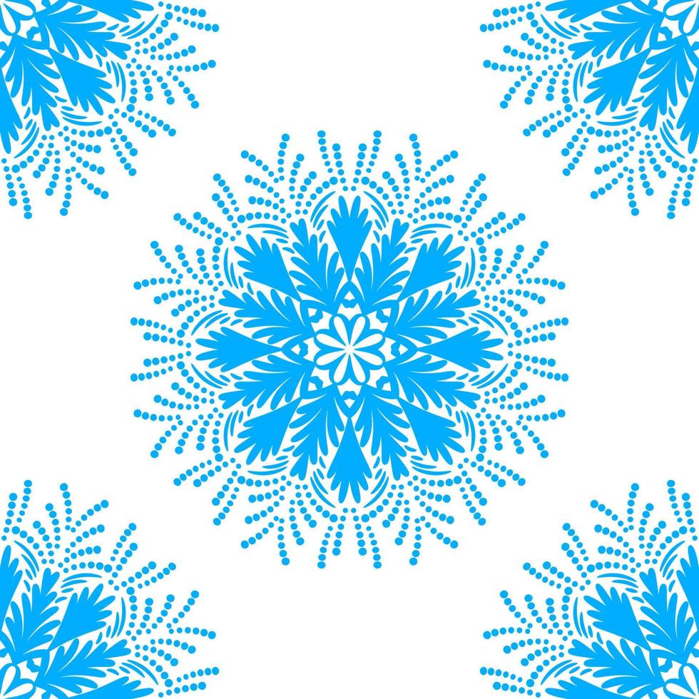 modèle sans couture en pointillé abstrait avec flocon de neige de mandala. mosaïque, carrelage. fond fleuri. vecteur