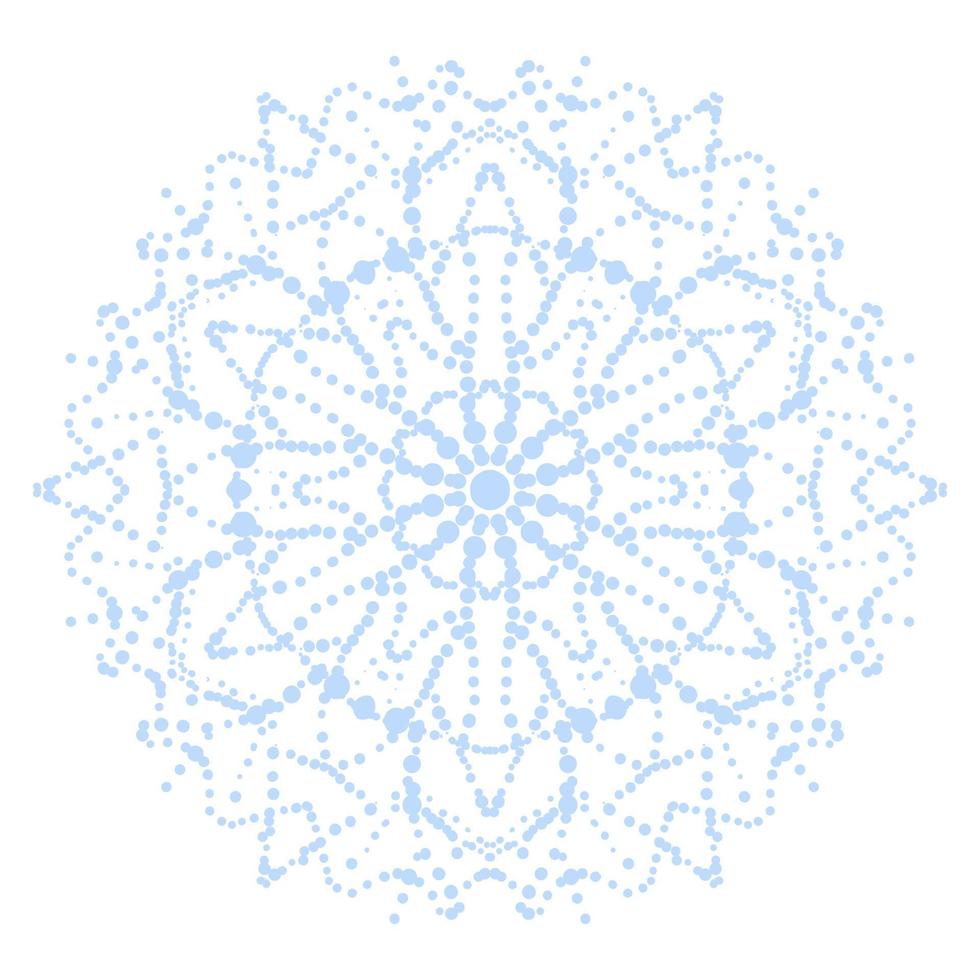 mandala de fleurs en pointillés. élément décoratif. doodle rond ornemental isolé sur fond blanc. élément de cercle géométrique. vecteur