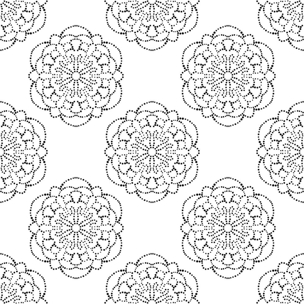 modèle sans couture fantaisie avec mandala ornemental. fond de fleur de doodle rond abstrait. cercle géométrique floral. vecteur