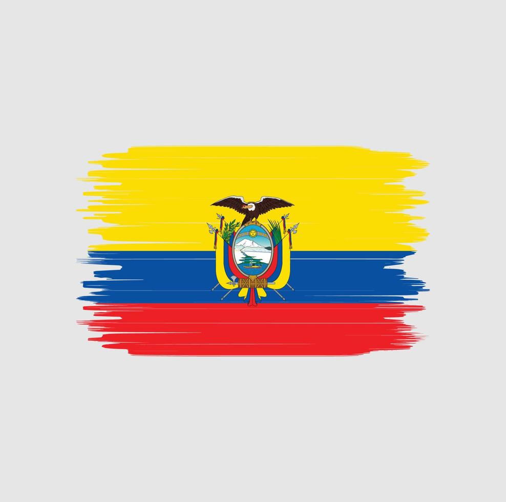 coup de pinceau du drapeau de l'equateur. drapeau national vecteur