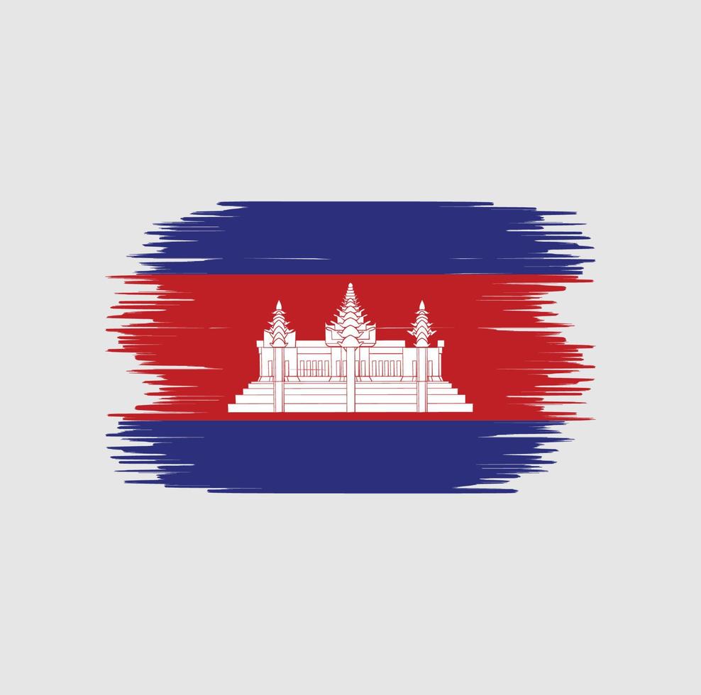 coup de pinceau du drapeau du cambodge. drapeau national vecteur