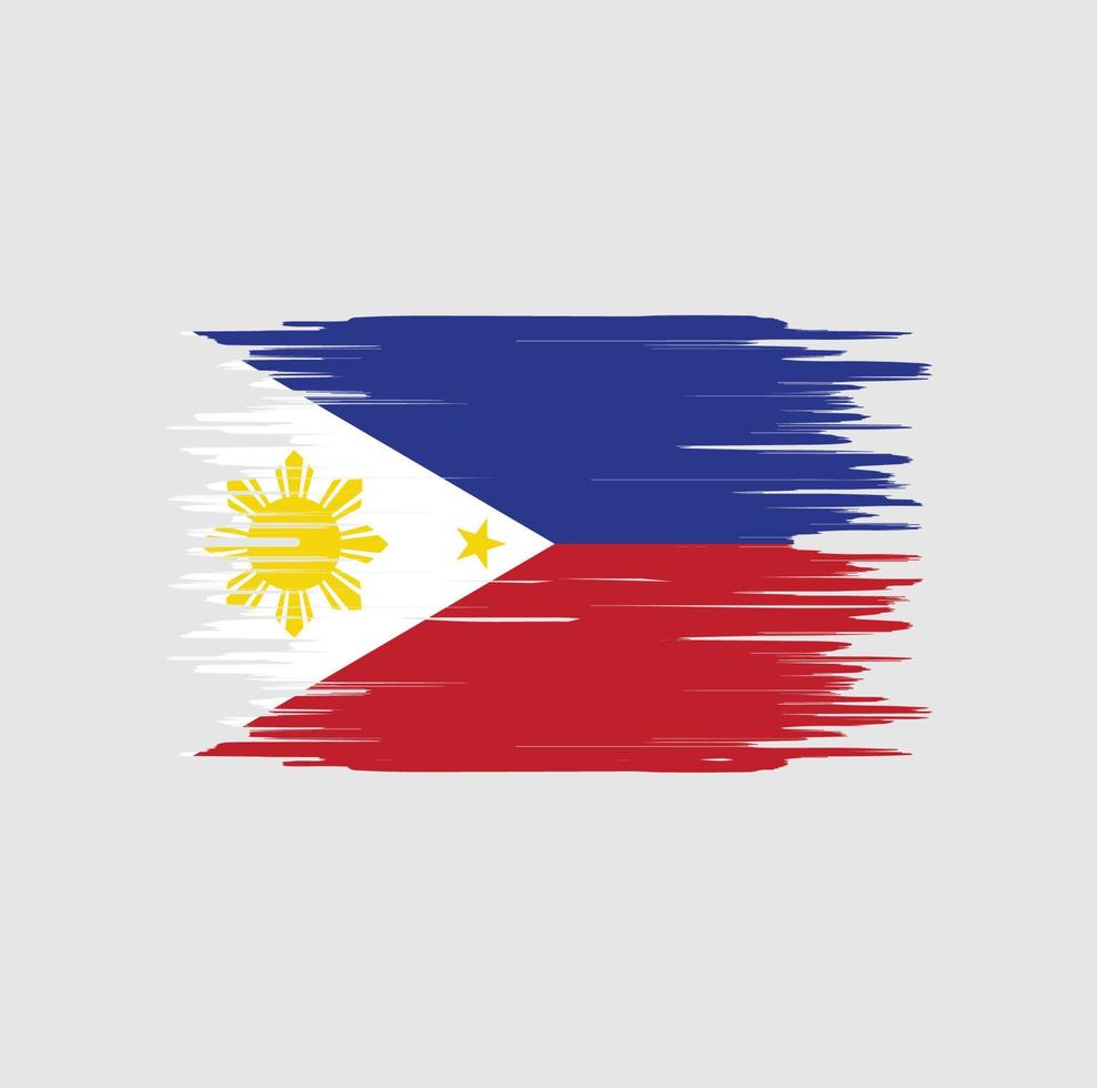 coup de pinceau du drapeau des philippines. drapeau national vecteur