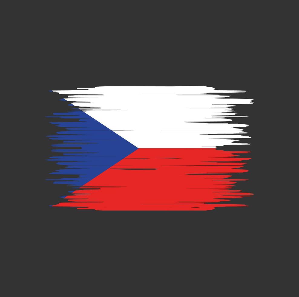 coup de pinceau du drapeau de la république tchèque. drapeau national vecteur