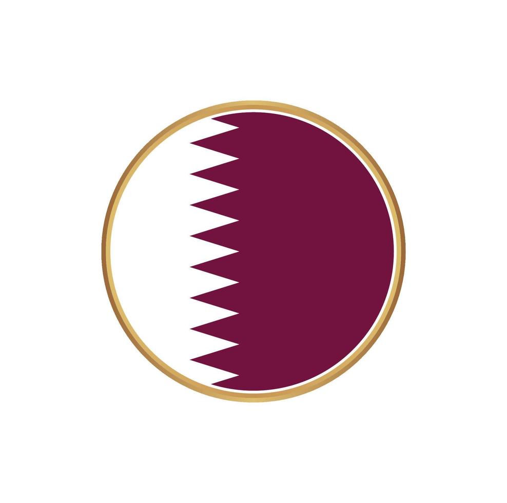 drapeau qatar avec cadre doré vecteur