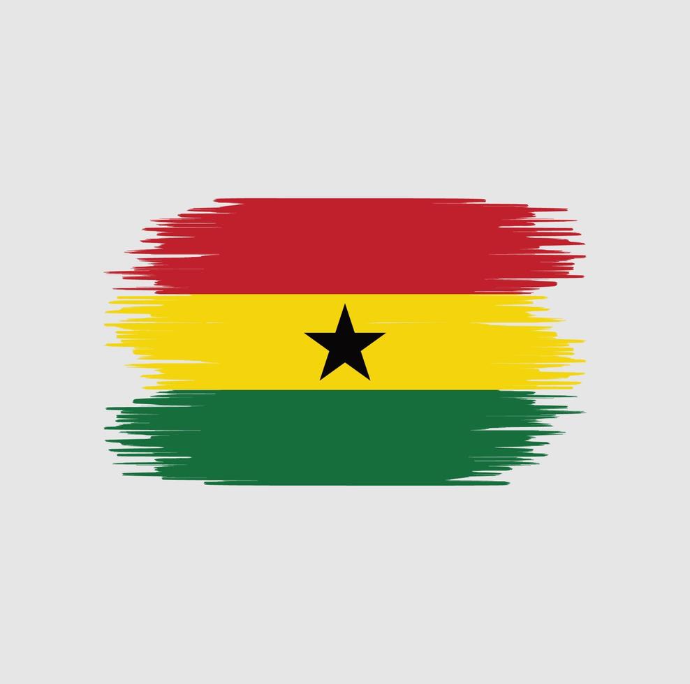 coup de pinceau du drapeau du ghana. drapeau national vecteur