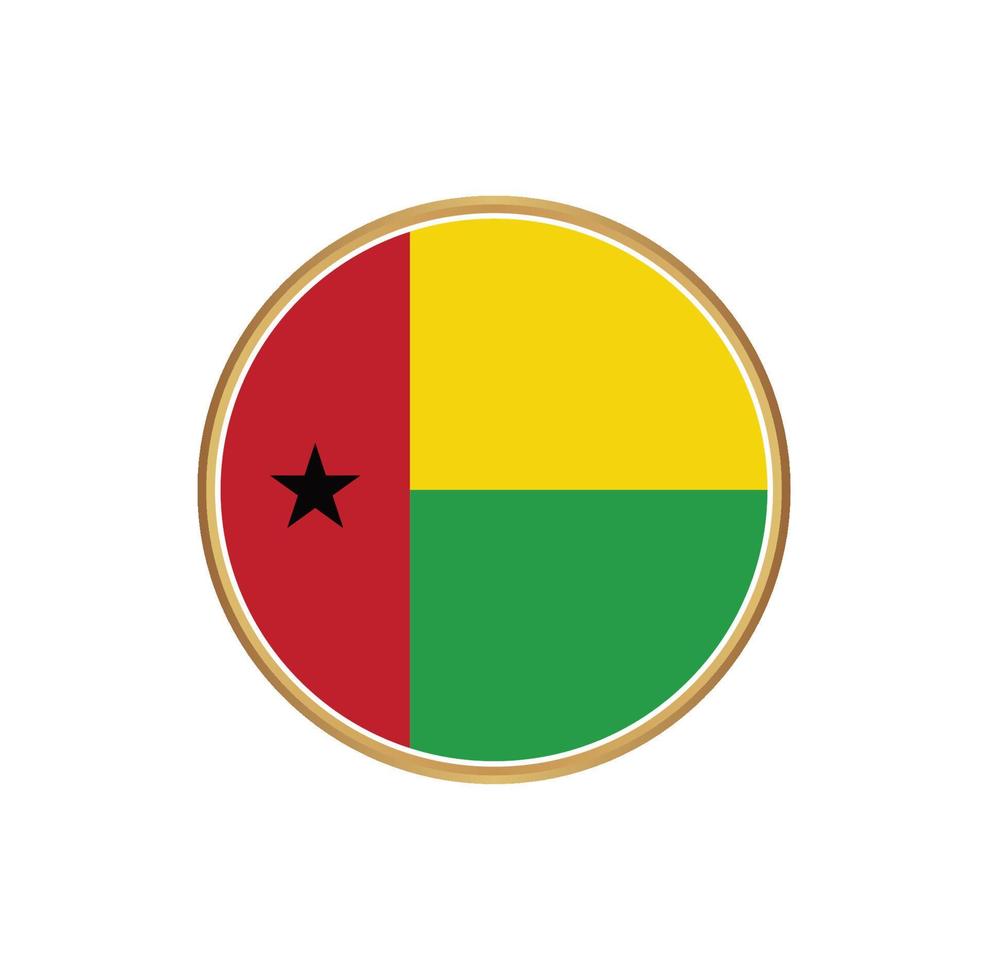 drapeau de la guinée bissau avec cadre doré vecteur