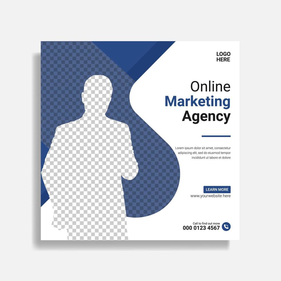 modèle de bannière de publication de médias sociaux d'agence de marketing numérique vecteur