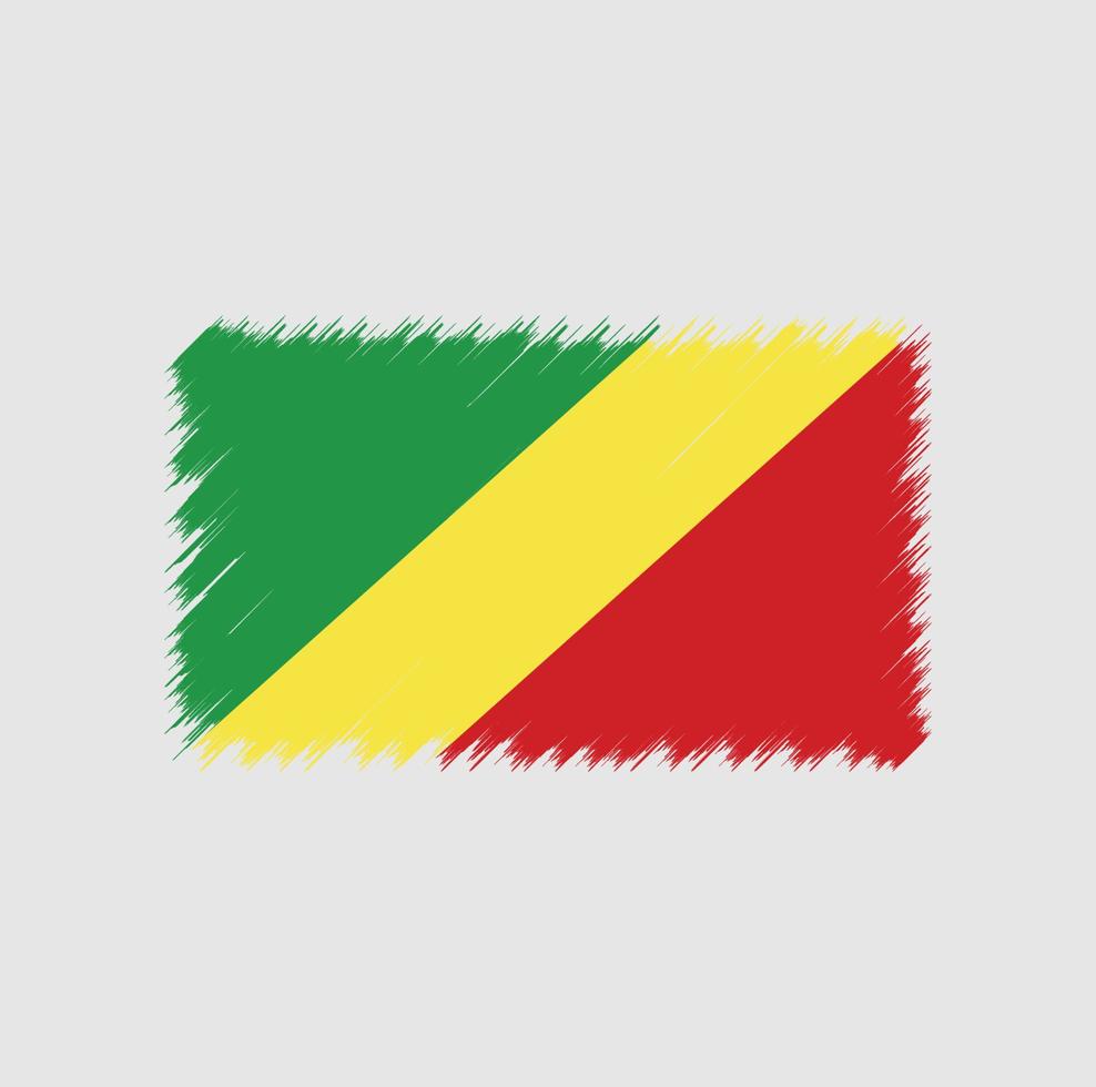 coup de pinceau du drapeau du congo. drapeau national vecteur