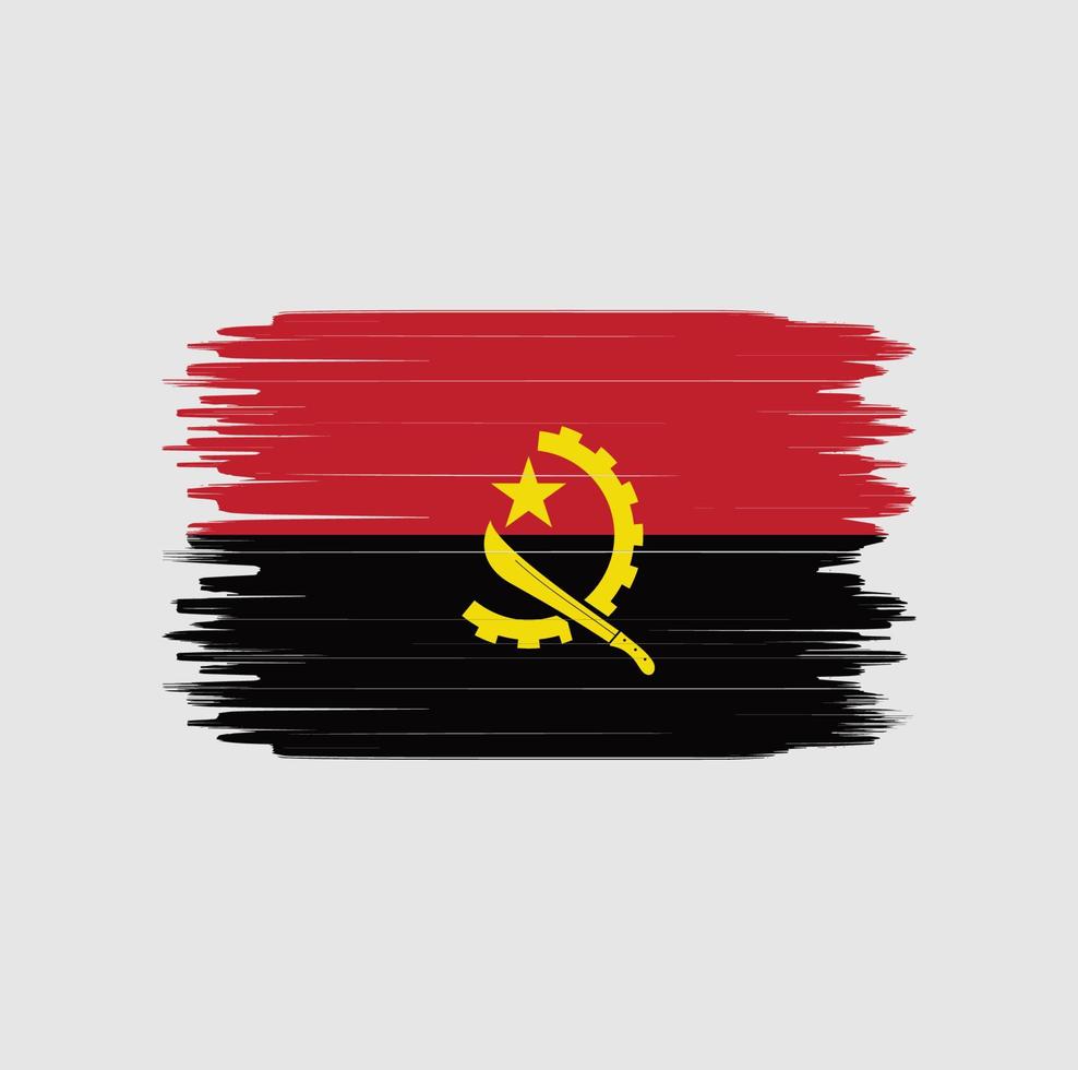 coup de pinceau du drapeau de l'angola. drapeau national vecteur