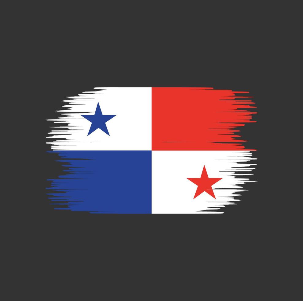 coup de pinceau du drapeau panaméen. drapeau national vecteur
