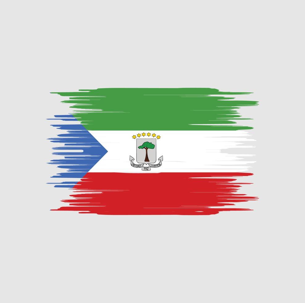 coup de pinceau du drapeau de la guinée équatoriale. drapeau national vecteur