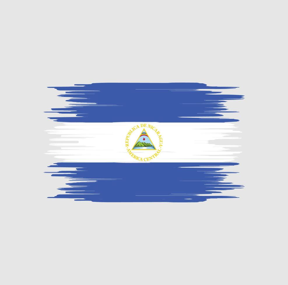 coup de pinceau du drapeau du nicaragua. drapeau national vecteur