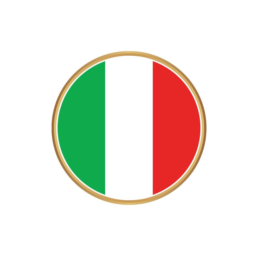 drapeau italien avec cadre doré vecteur
