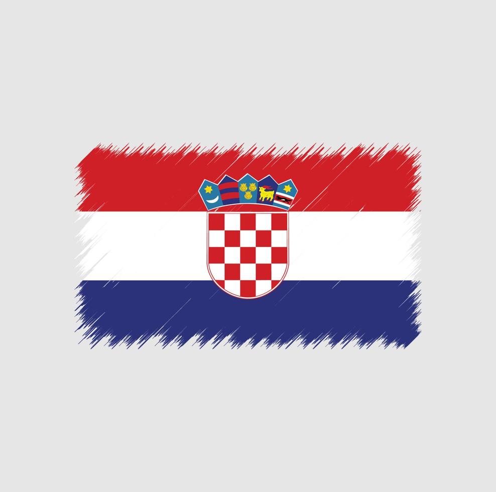 coup de pinceau du drapeau de la croatie. drapeau national vecteur