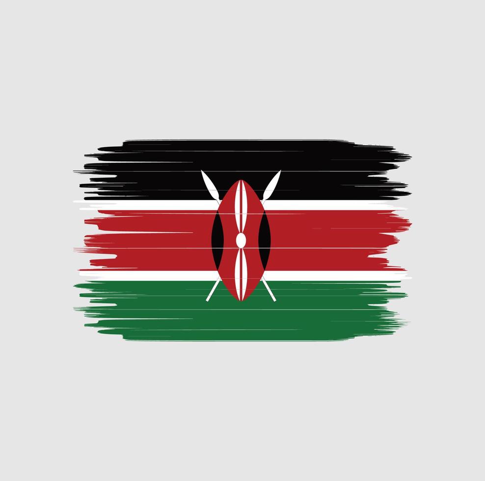 coup de pinceau du drapeau du kenya. drapeau national vecteur