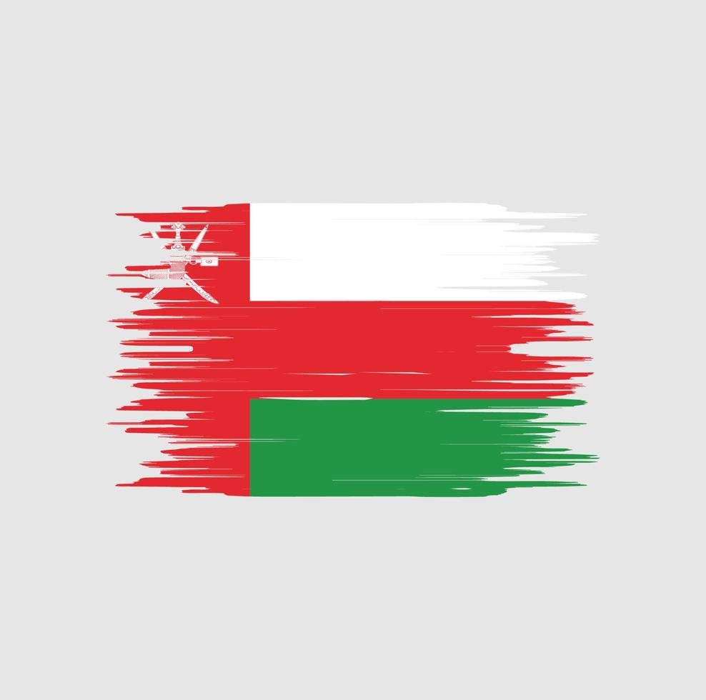 coup de pinceau du drapeau d'oman. drapeau national vecteur