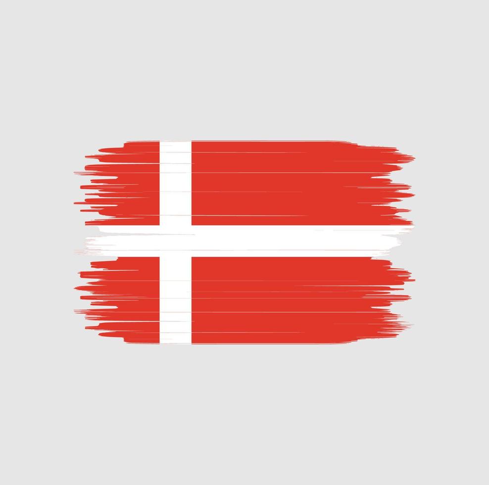 coup de pinceau du drapeau du danemark. drapeau national vecteur