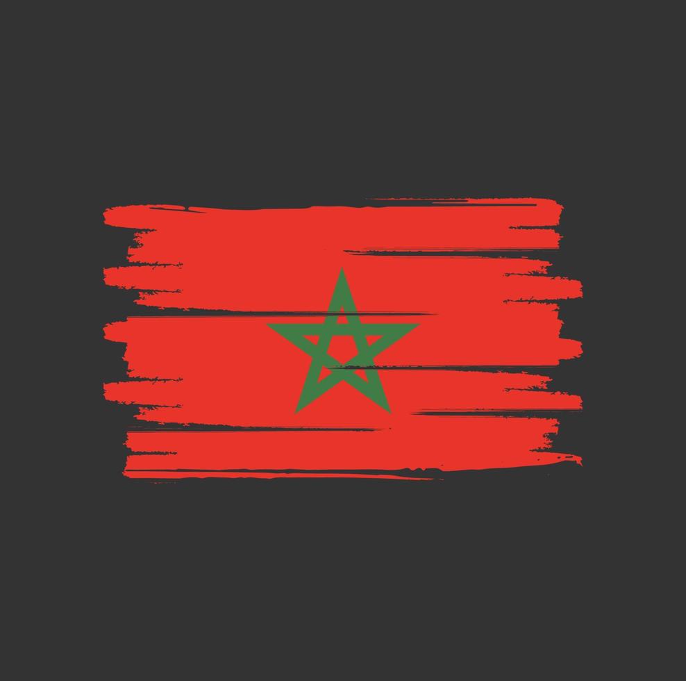 coups de pinceau du drapeau marocain vecteur