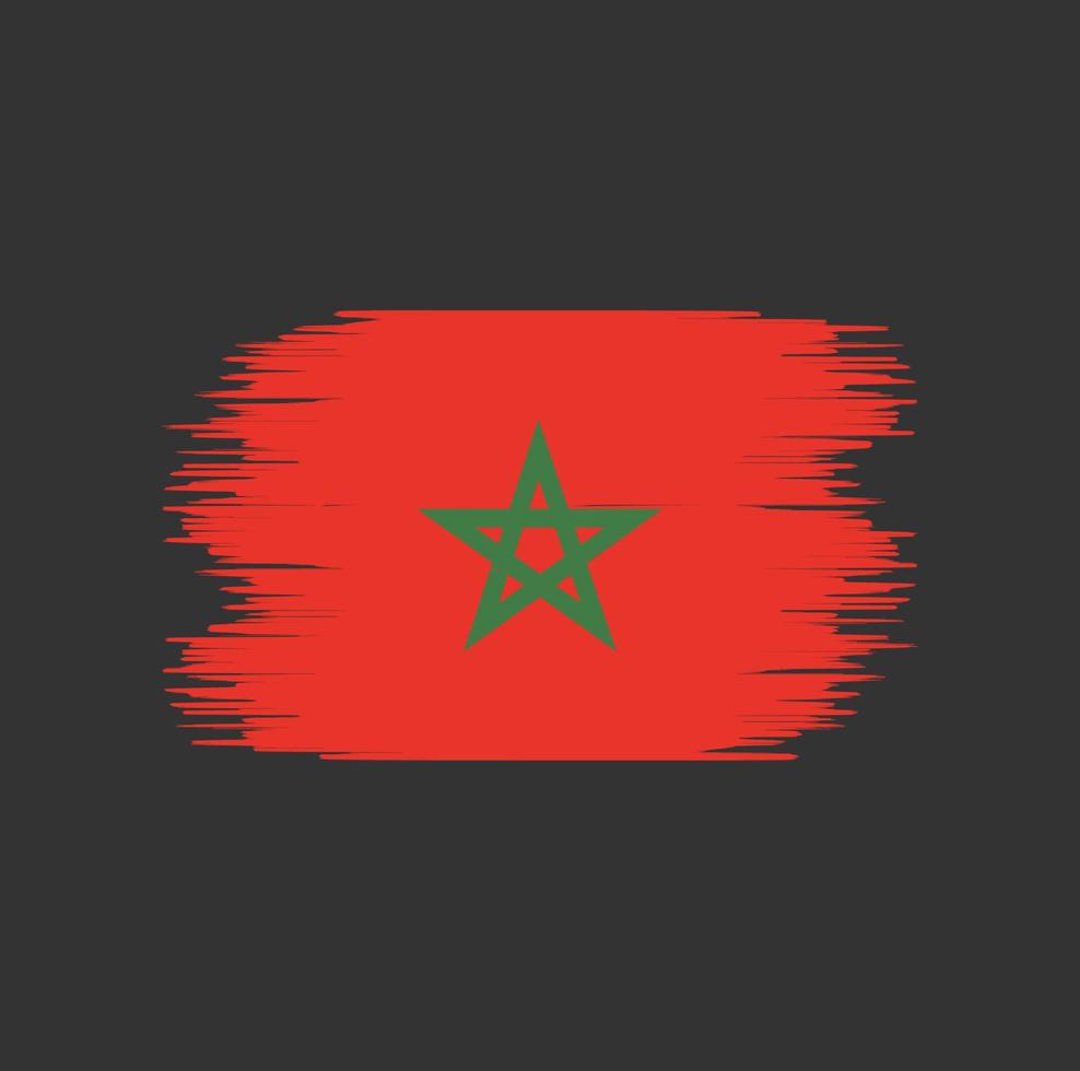 coup de pinceau du drapeau marocain. drapeau national vecteur