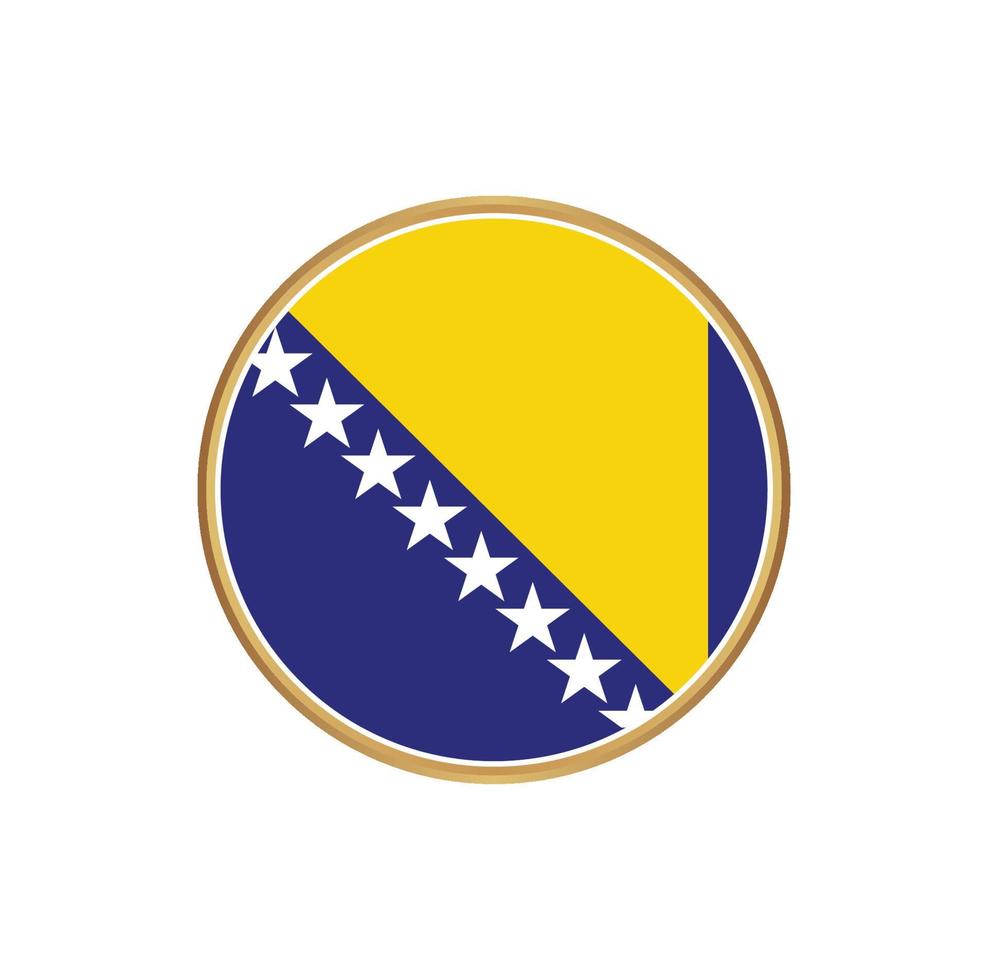 drapeau bosnie herzégovine avec cadre doré vecteur