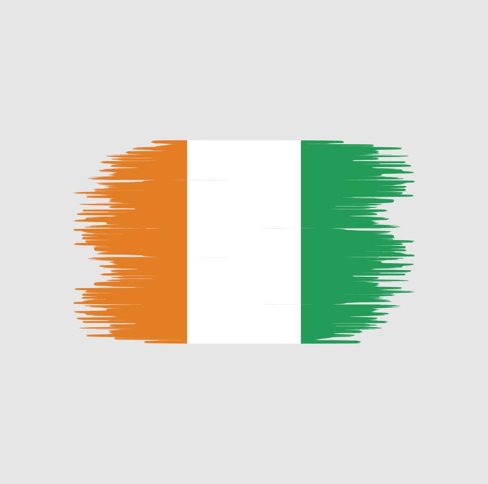 Coup de pinceau du drapeau de la Côte d'Ivoire. drapeau national vecteur