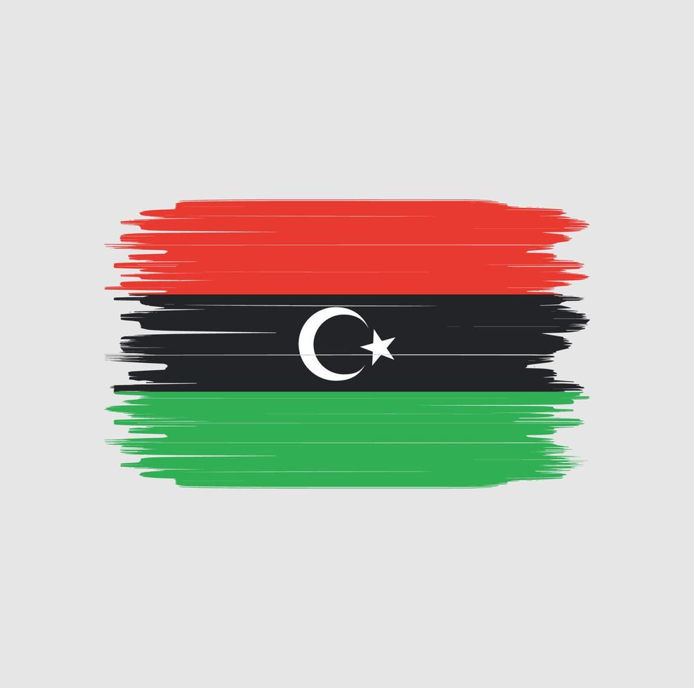 coup de pinceau du drapeau de la libye. drapeau national vecteur
