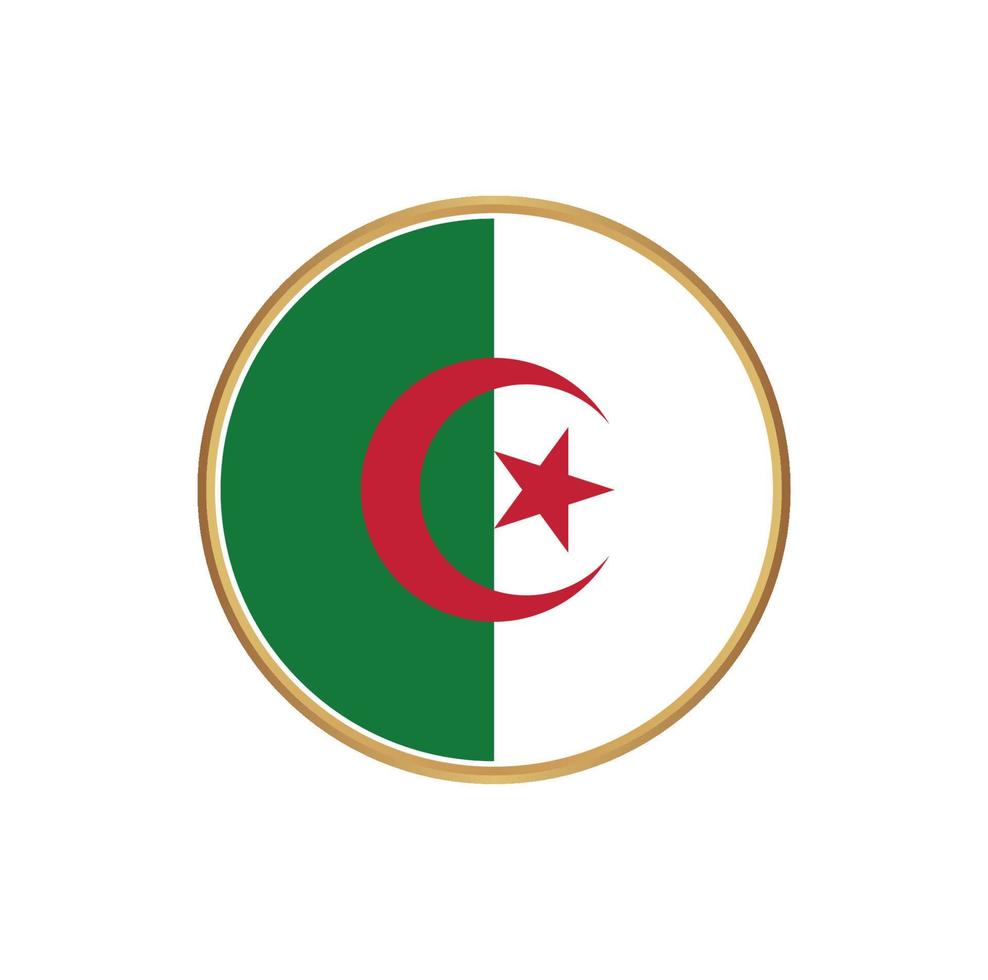 drapeau algérien avec cadre doré vecteur