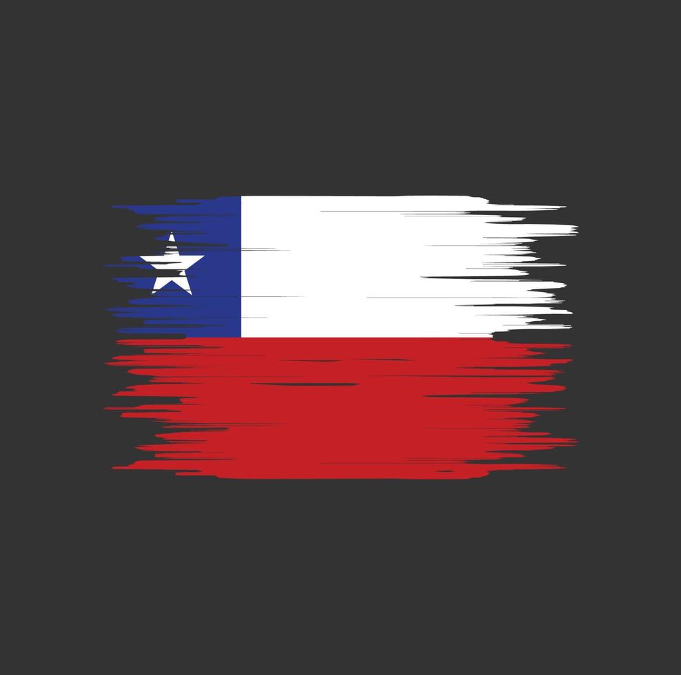 coup de pinceau du drapeau chilien. drapeau national vecteur