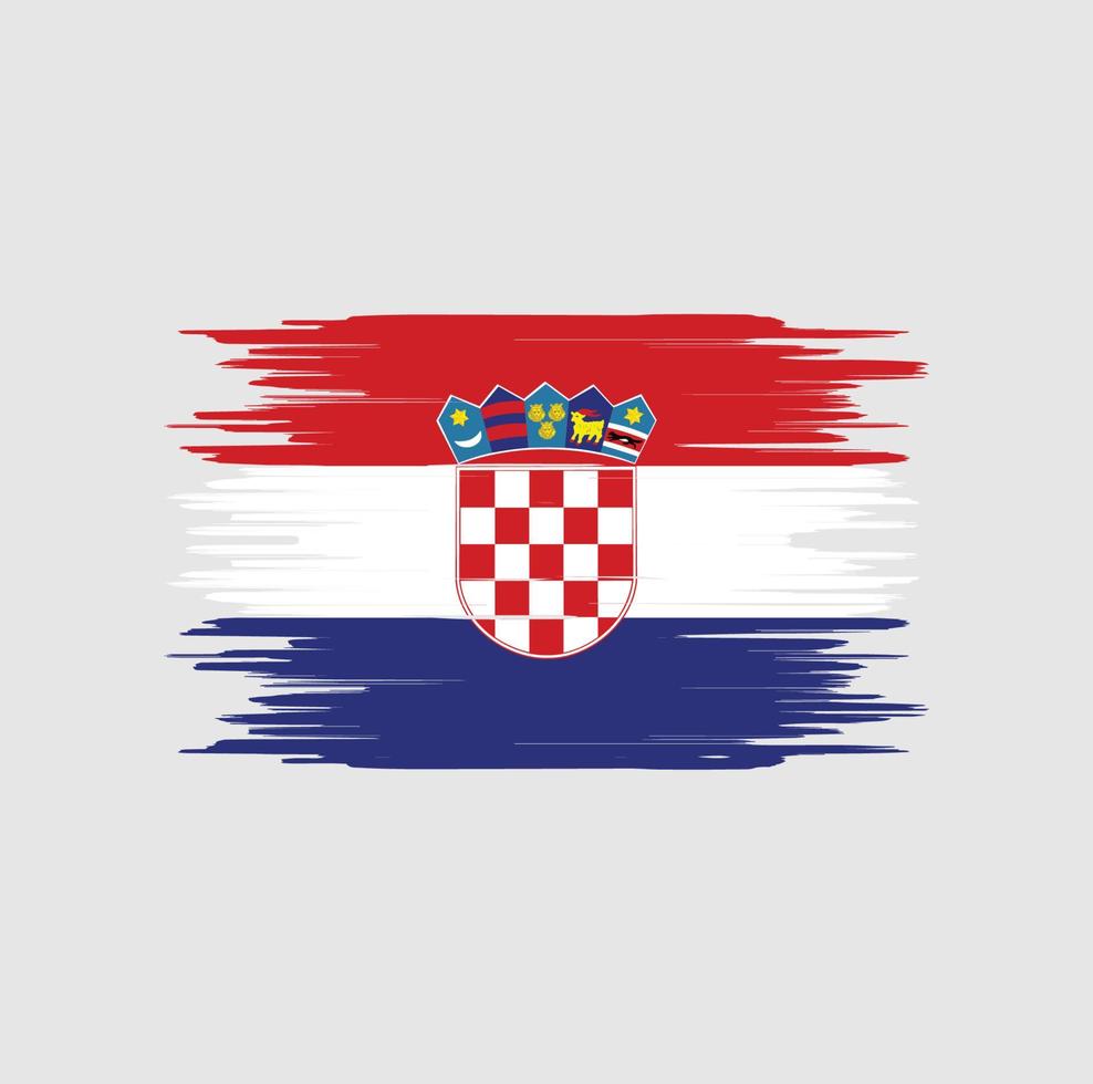 coup de pinceau du drapeau de la croatie. drapeau national vecteur