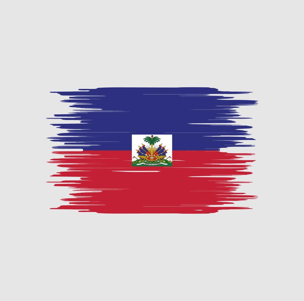 Coup de pinceau du drapeau d'Haïti. drapeau national vecteur