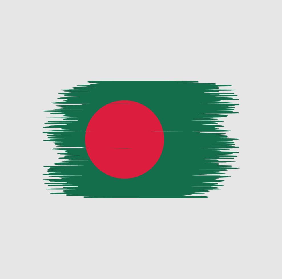 coup de pinceau du drapeau du bangladesh. drapeau national vecteur