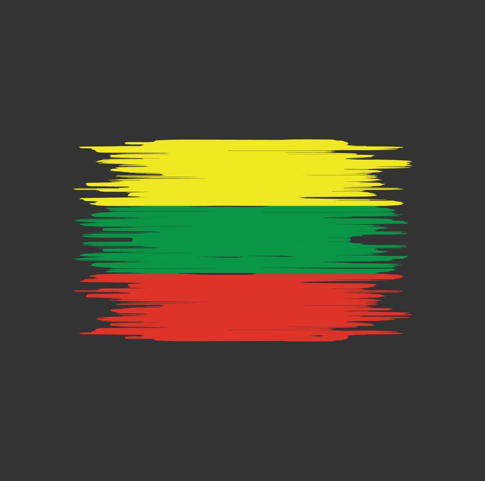 coup de pinceau du drapeau de la lituanie. drapeau national vecteur