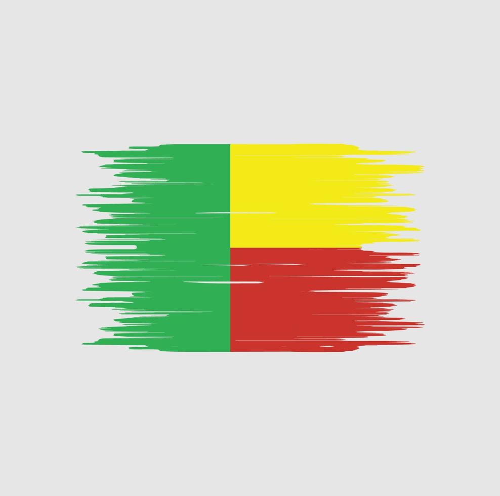 coup de pinceau du drapeau du bénin. drapeau national vecteur