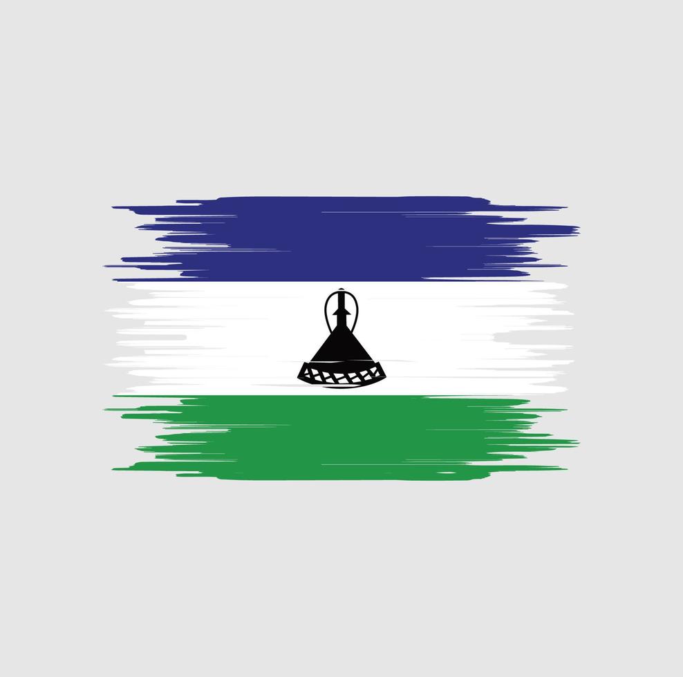 coup de pinceau du drapeau du lesotho. drapeau national vecteur