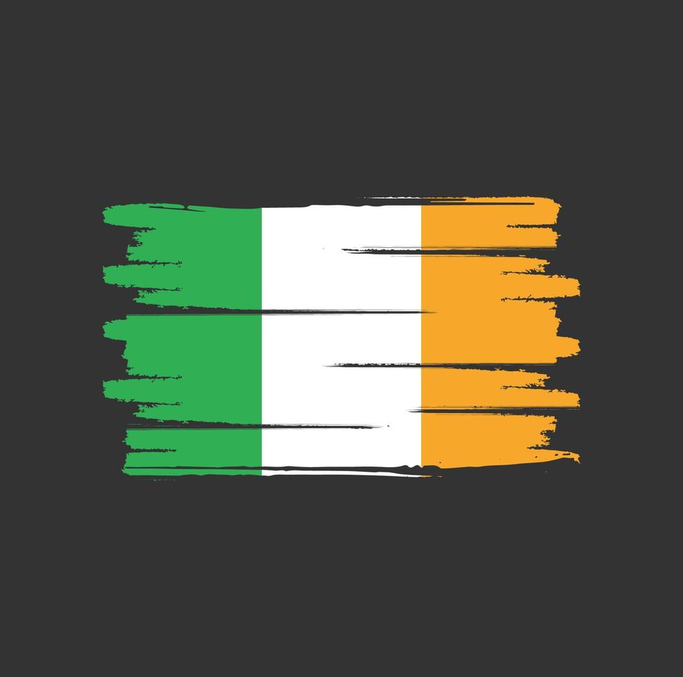 coups de pinceau du drapeau irlandais vecteur