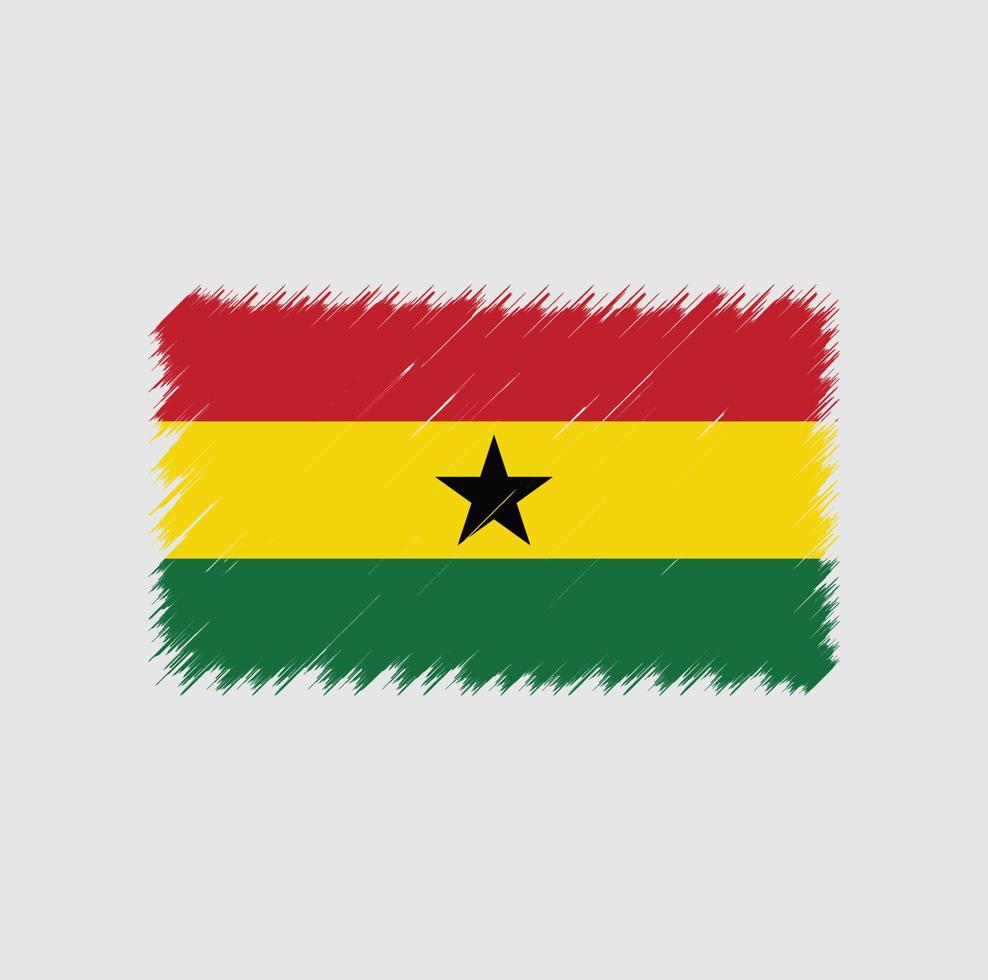 coup de pinceau du drapeau du ghana. drapeau national vecteur